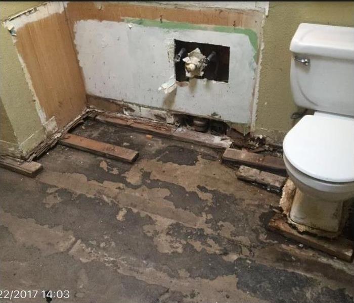 Bathroom During Water Damage Restoration